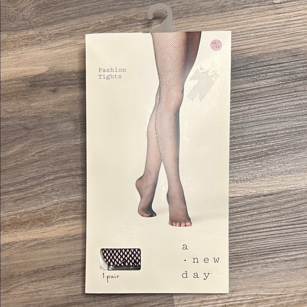NWT Black Fishnet Rhinestone Tights